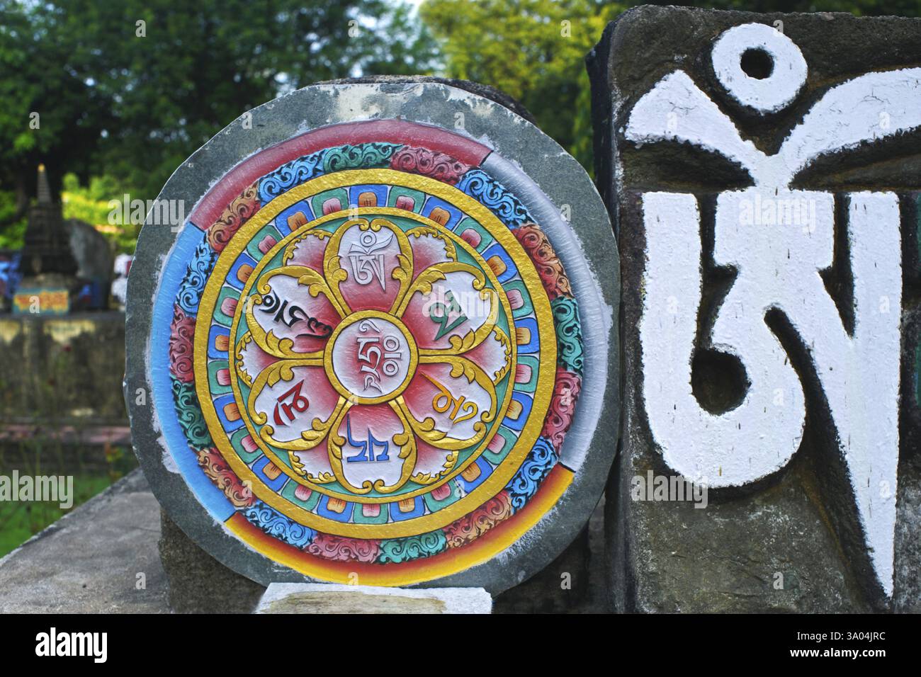 Zum UNESCO-Weltkulturerbe gehörenden Mahabodhi-Tempel, Bodhgaya, Bihar, Indien, Asien Stockfoto