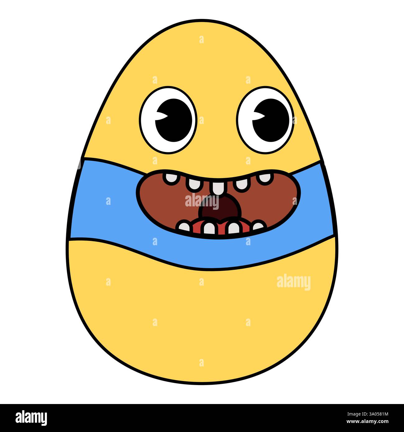Groovige Ostereier Cartoon Vintage Style, Happy Easter. Zeichen Ei Stock Vektor