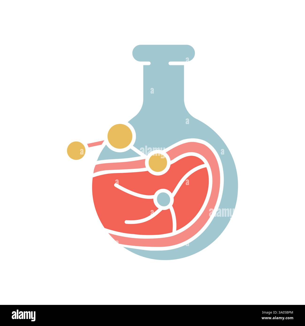 Flaches Symbol für künstliches Fleisch. Vektorisoliertes Element. Stock Vektor