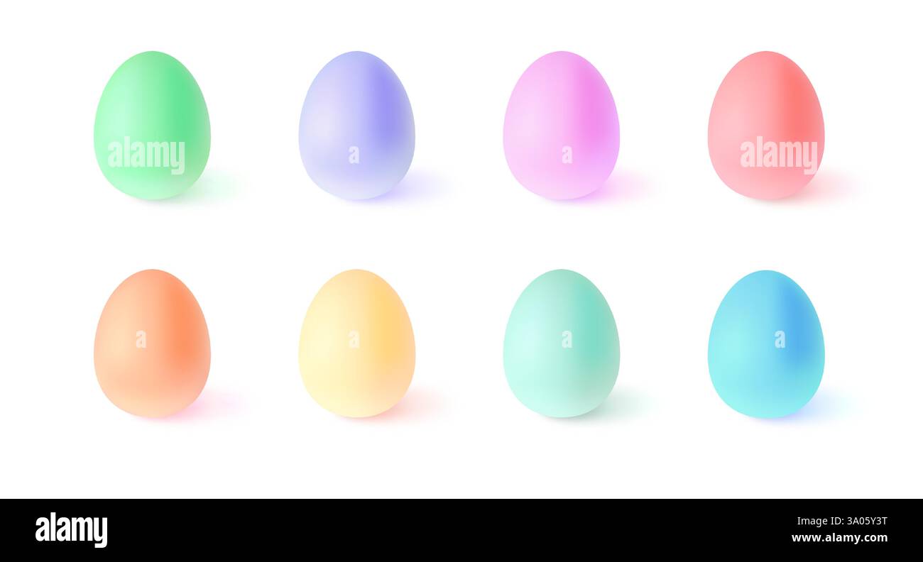 Ostereierhaufen Vektor Elemente 3D isoliert Stock Vektor