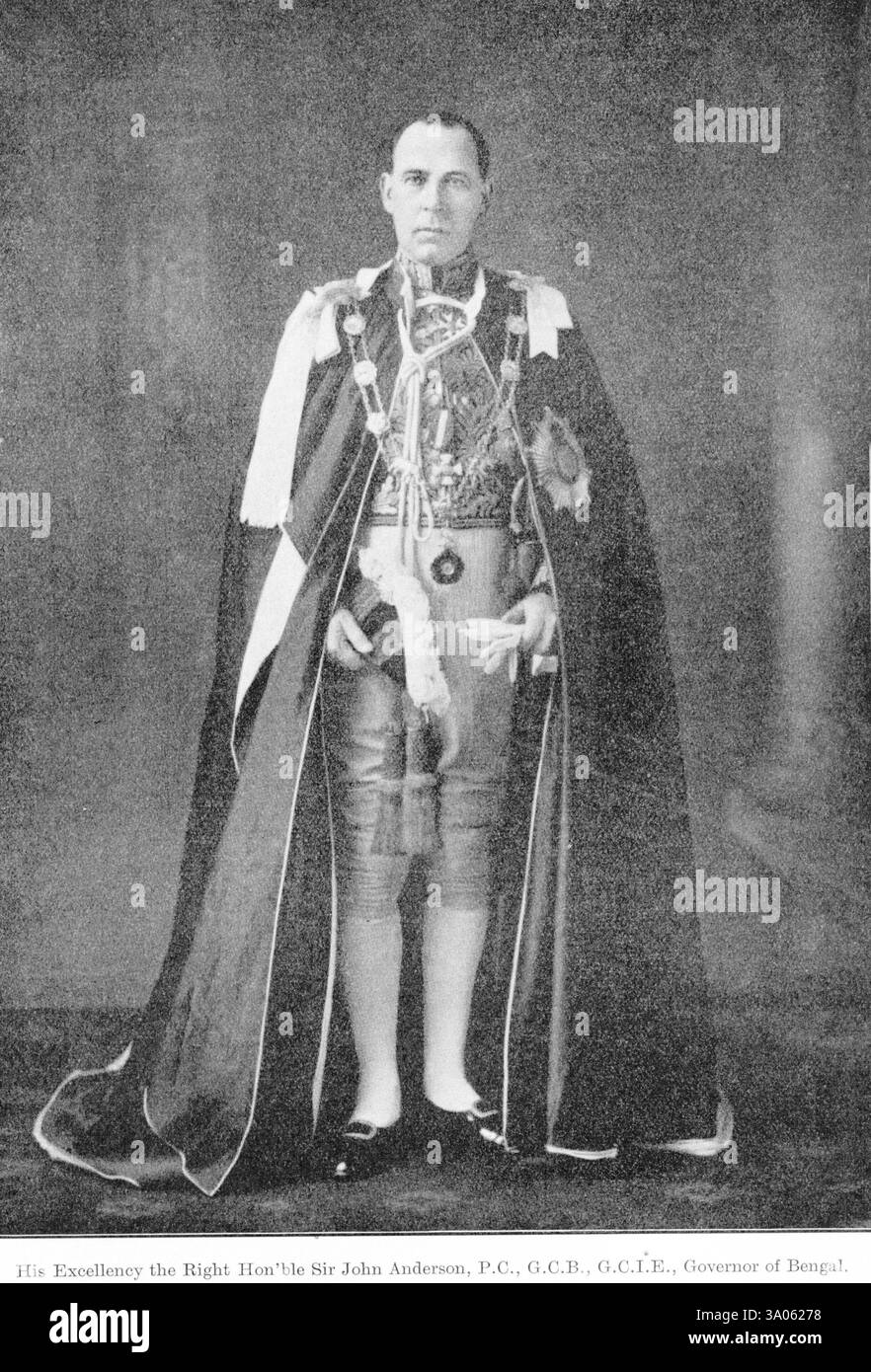 Britische Beamte, seine Exzellenz der Rechte, ehrenwerter Sir John Anderson, P.C., G.C.B., G.C.I.E., Gouverneur von Bengalen Stockfoto