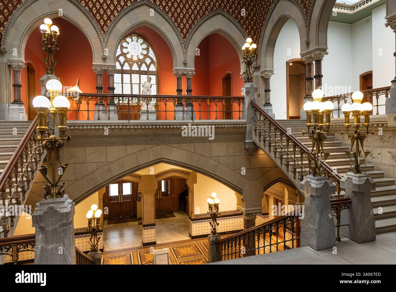 Inneneinrichtung der Pennsylvania Academy of Fine Arts (Furness-Hewitt), Philadelphia, Pennsylvania, USA Stockfoto