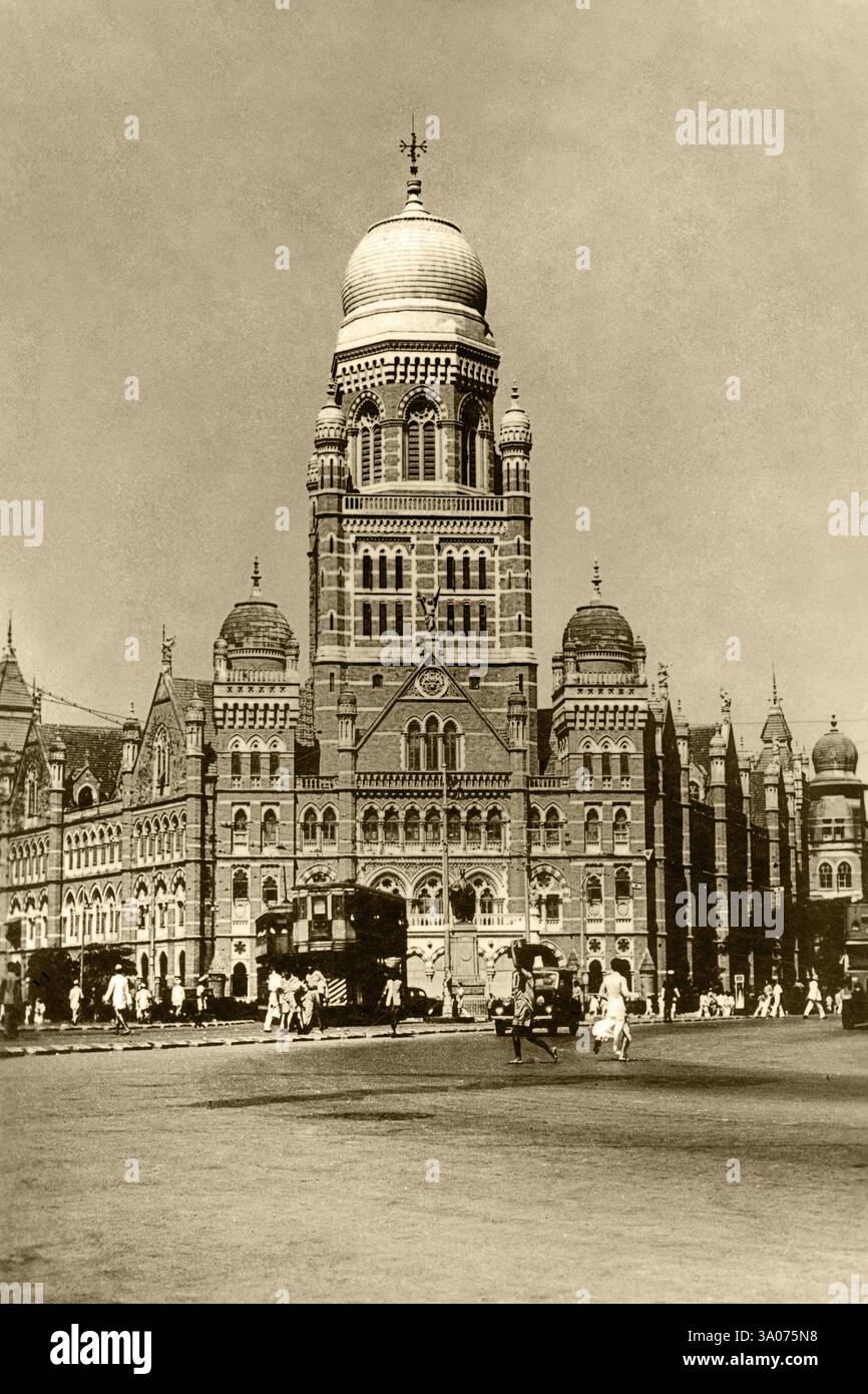 Alte Postkarte von BMC Bombay oder Brihanmumbai Mahanagarpalika Corporation, Bombay Stockfoto