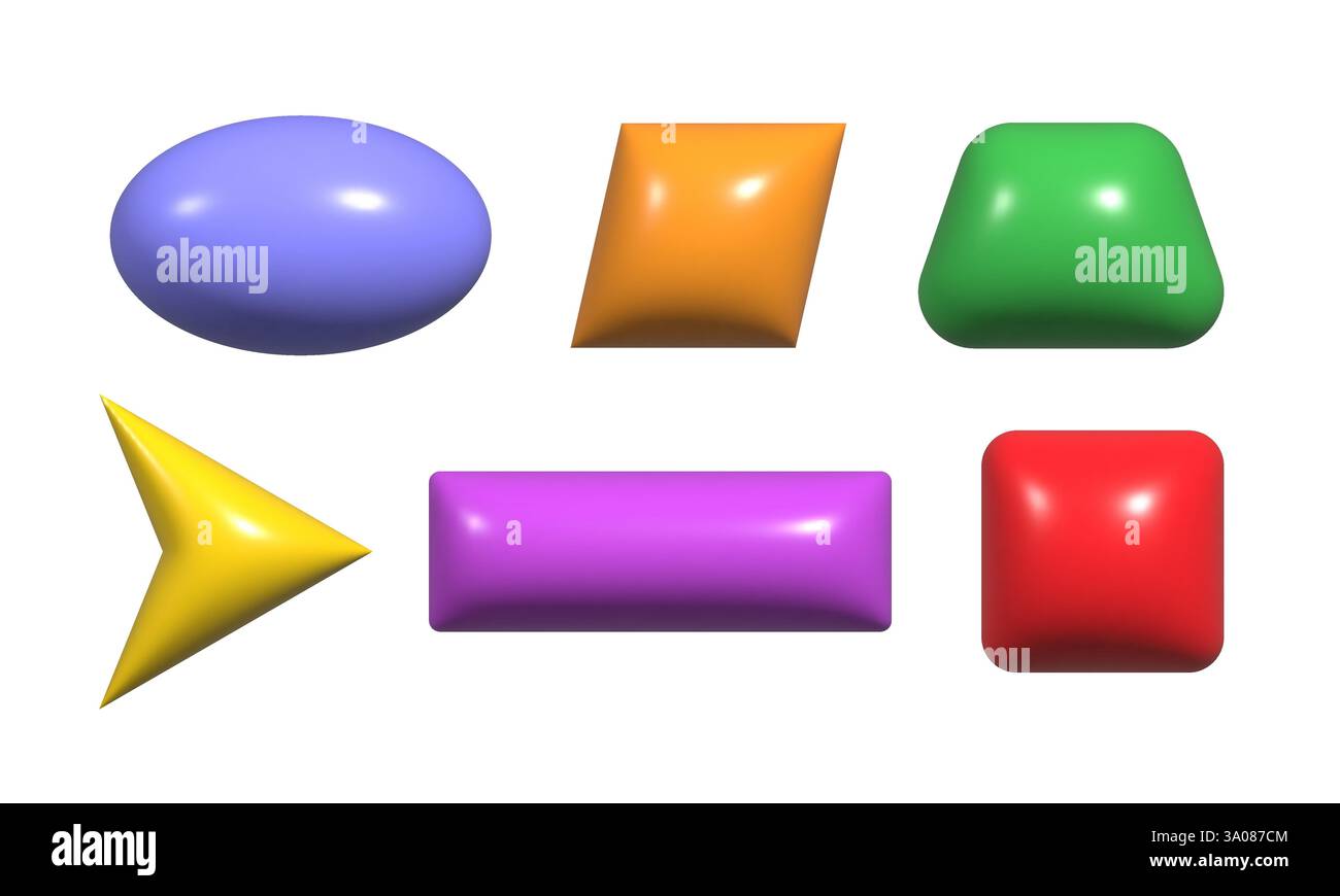 3D-Kollektion abstrakter Formen Stock Vektor