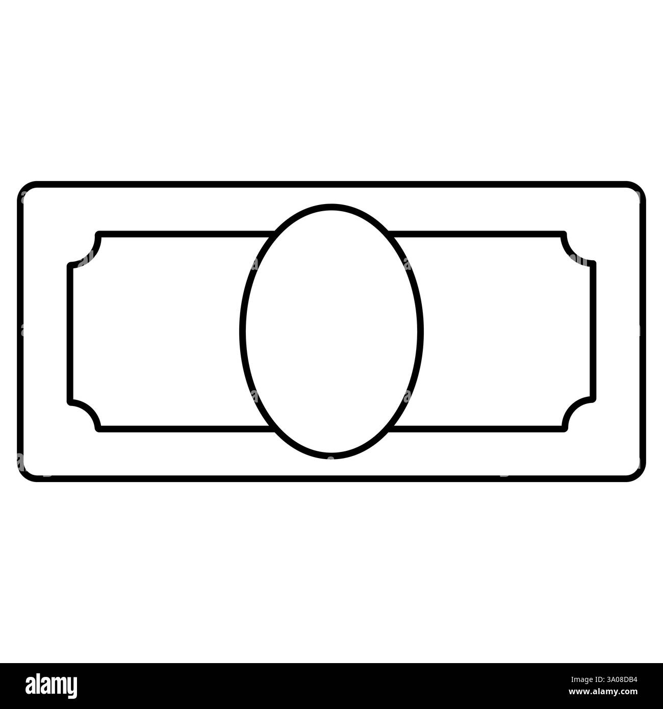 Einfaches Banknotengeld-Symbol für Finanz- und Bankkonzepte Stock Vektor