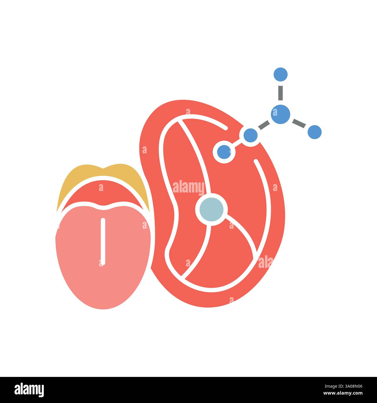 Symbol für gastronomische Nachahmung mit schwarzer Linie. Vektorisoliertes Element. Bearbeitbare Kontur. Stock Vektor