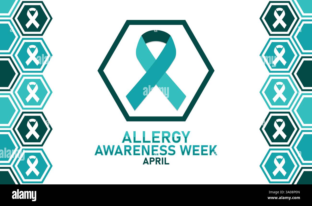 Allergie-Sensibilisierungswoche April – Förderung Von Allergie-Aufklärung, -Prävention Und -Unterstützung Stock Vektor