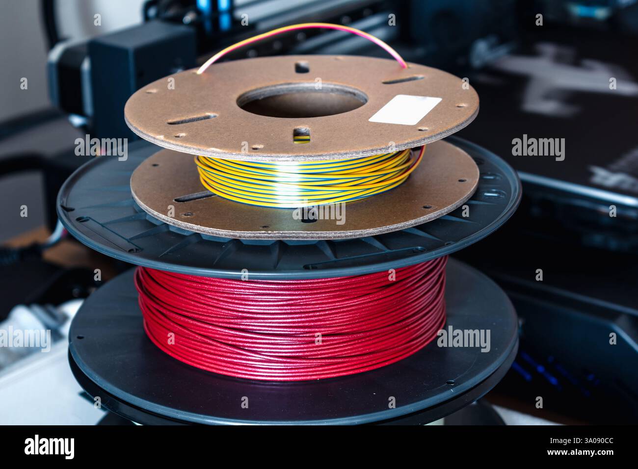 Spule mit pla-Filament zum Drucken von 3D-Druckern Stockfoto