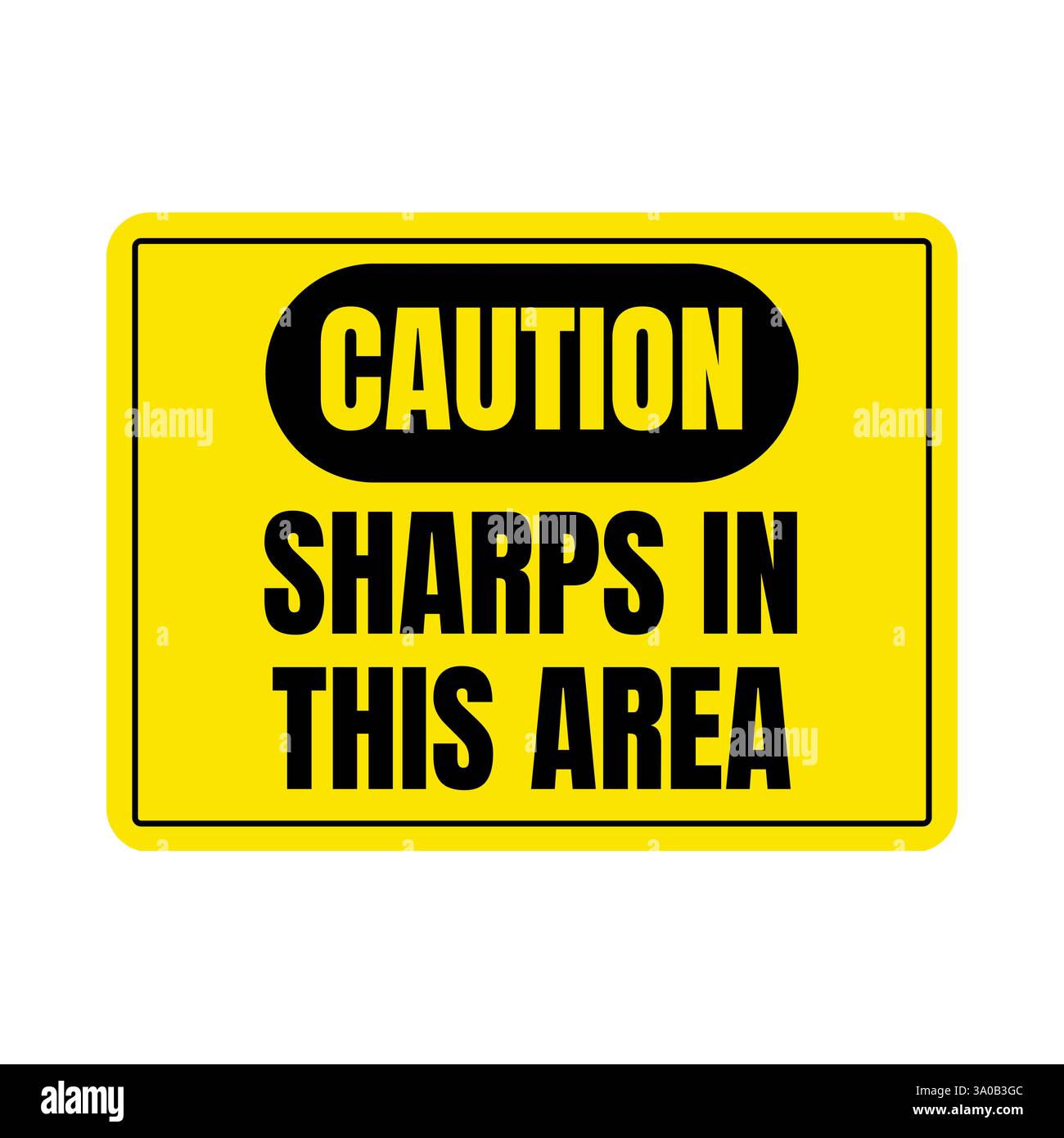 Achtung: Scharfe Gegenstände in diesem Bereich Stockfoto