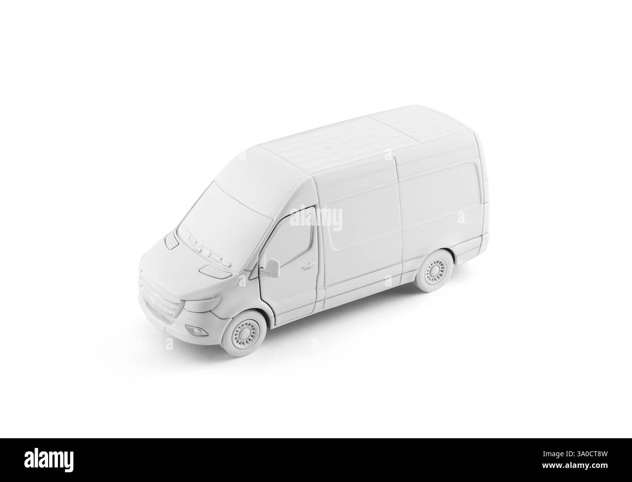 Transport white van Auto auf weißem Hintergrund mit Freistellungspfad Stockfoto