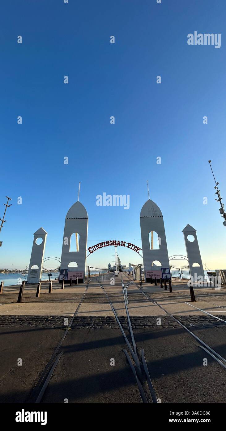Cunningham Pier, Geelong - Smartphone-aufgenommenes Stockfoto