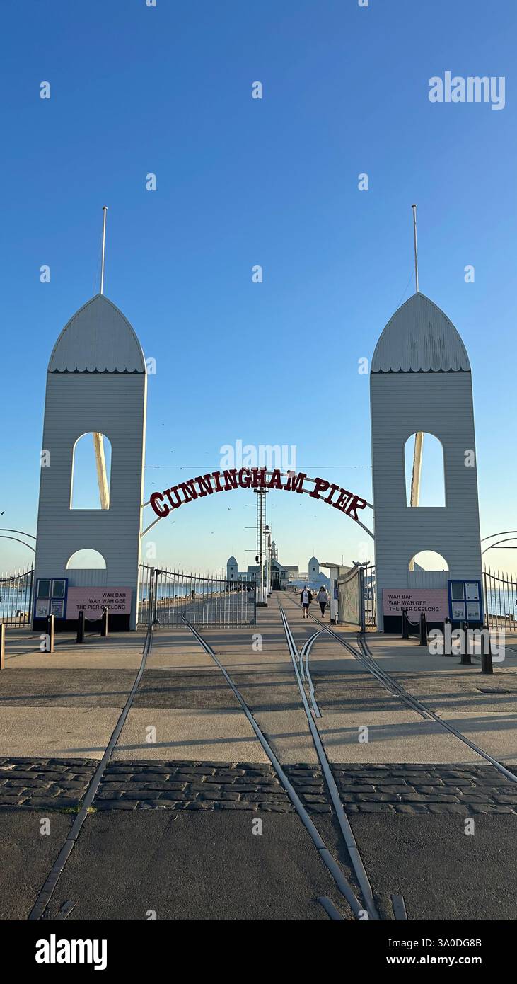 Cunningham Pier, Geelong - Smartphone-aufgenommenes Stockfoto