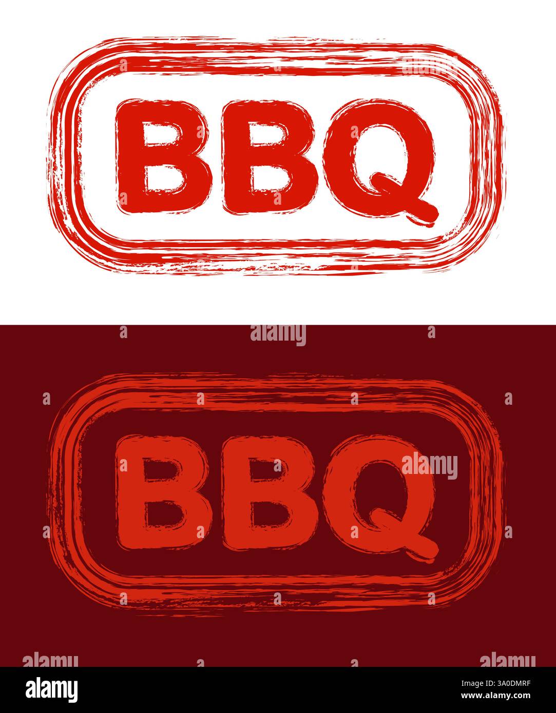 BBQ Grafik, Ein Haupttext BBQ Text, Typ Effekt, Grill Branding, Vektor Illustration, Logo, Symbol. Stock Vektor