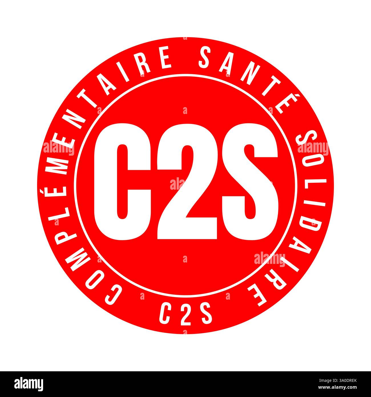 Solidarität Symbol der Zusatzversicherung C2S complémentaire santé solidaire in französischer Sprache Stockfoto