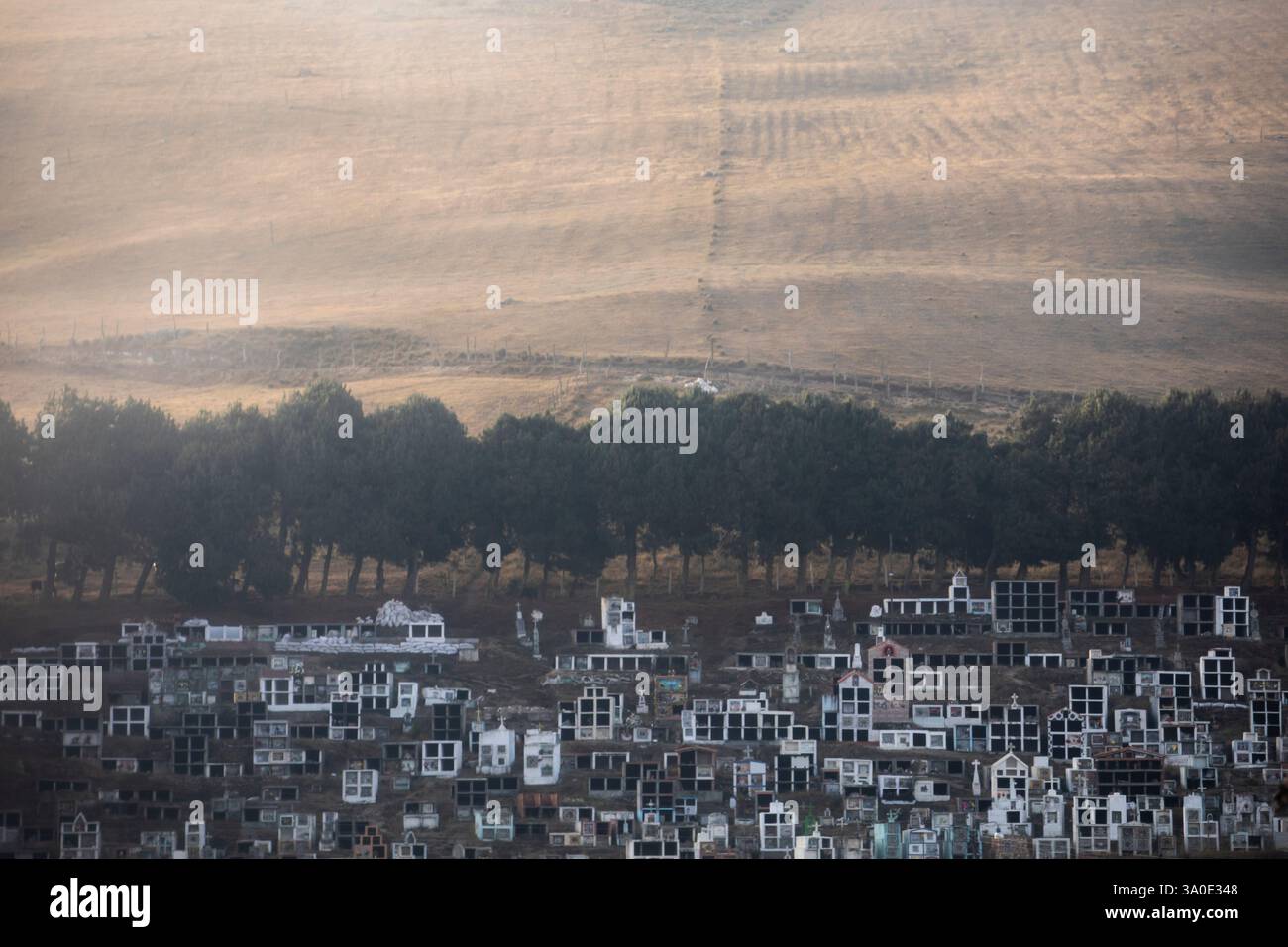 Friedhof des Berliner Landkreises. Das Páramo de Berlín ist ein Moorökosystem nördlich der östlichen Kordillera der Anden in Kolumbien. Stockfoto