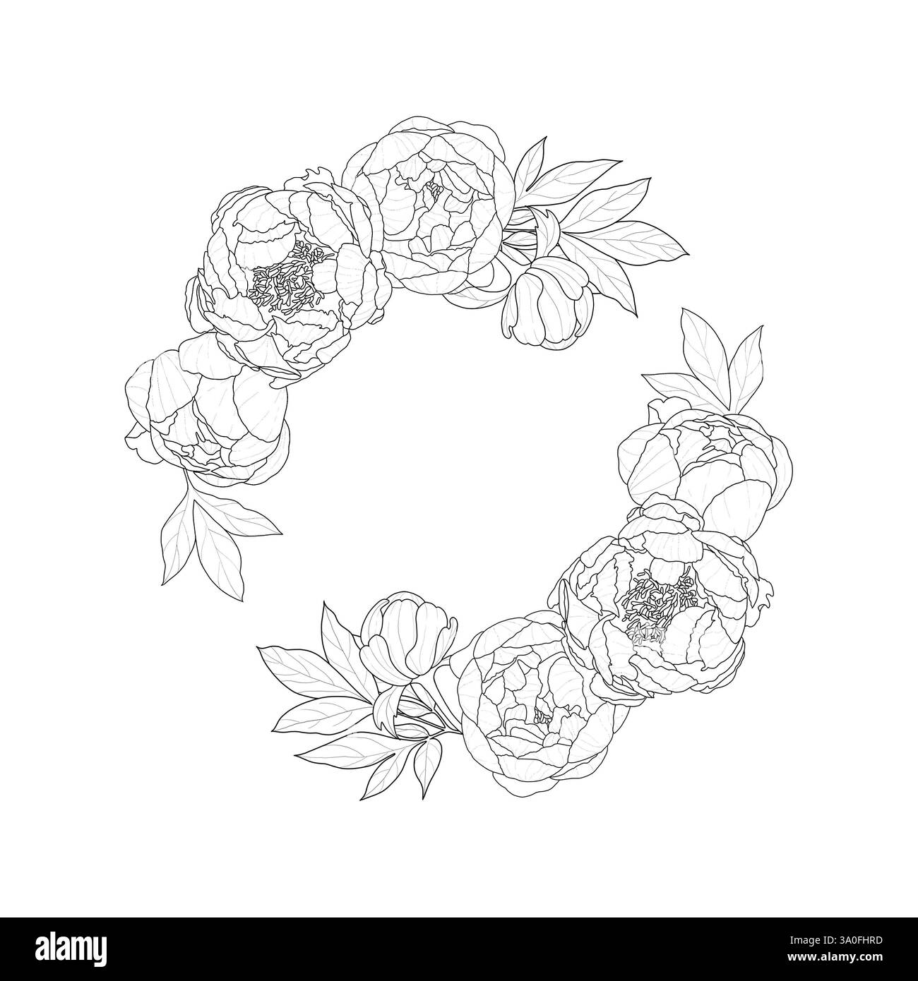 Blumengestell mit Pfingstrosen Stockfoto