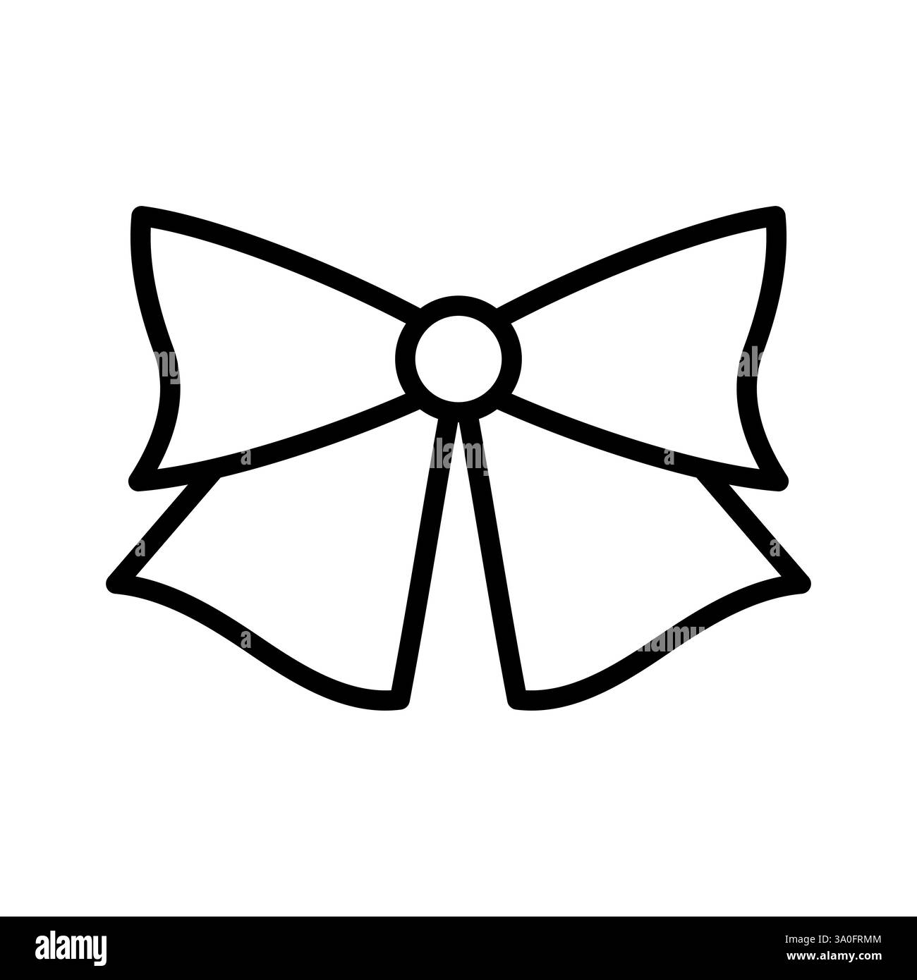 Symbol mit handgezeichneter, gebundener Schleife. Band im Doodle-Stil. Dekorationselement der Modellstruktur. Isoliert auf weiß. Vektor Stock Vektor