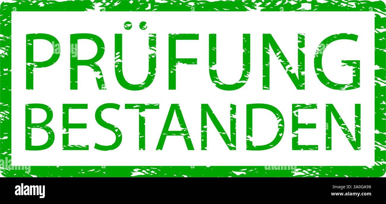 Gummistempel deutschland, Prüfung oder Test durchgeführt, Vektor der Druckschule oder Universität, Zertifizierung Papier Bewertung, Verifikationsgrad Student, Leistung Stock Vektor