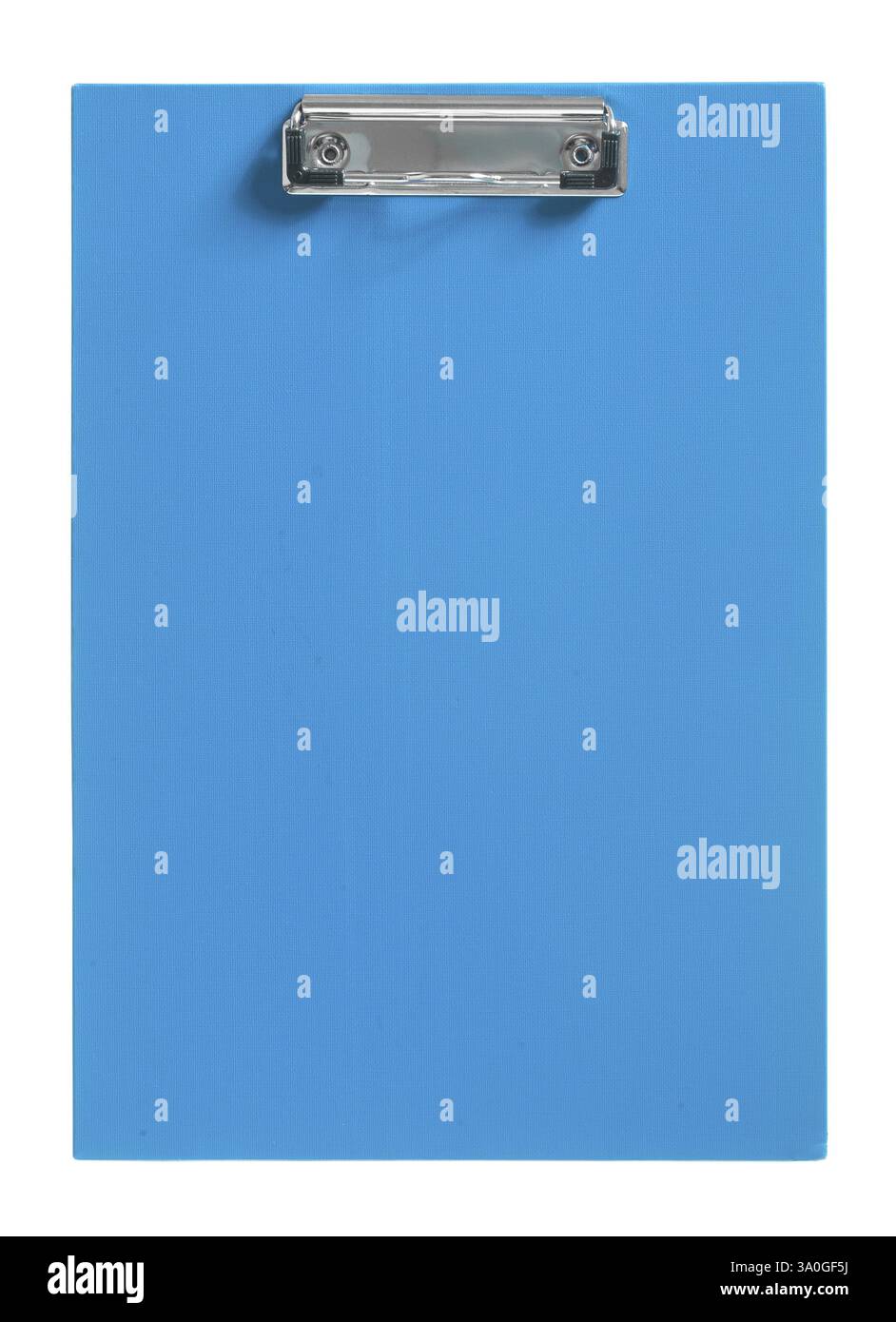 Blaues Ziplboard isoliert auf weiß Stockfoto