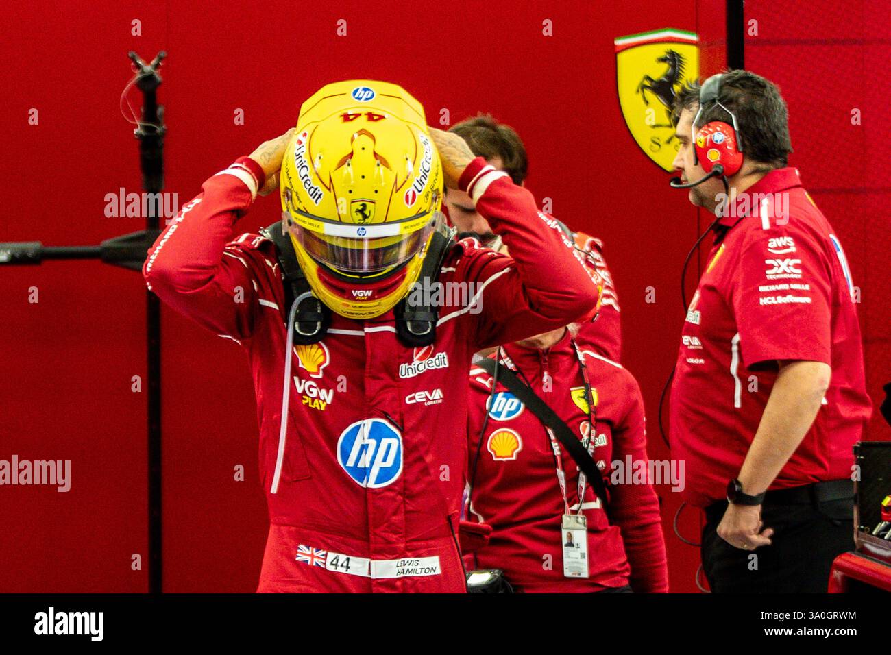 Sakhir, Bahrain. 26-28. Februar 2025. FIA F1-Weltmeisterschaft 2025. Test Vor Der Saison. Lewis Hamilton, Ferrari. Stockfoto