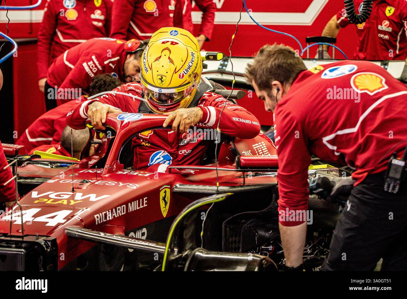 Sakhir, Bahrain. 26-28. Februar 2025. FIA F1-Weltmeisterschaft 2025. Test Vor Der Saison. Lewis Hamilton, Ferrari. Stockfoto