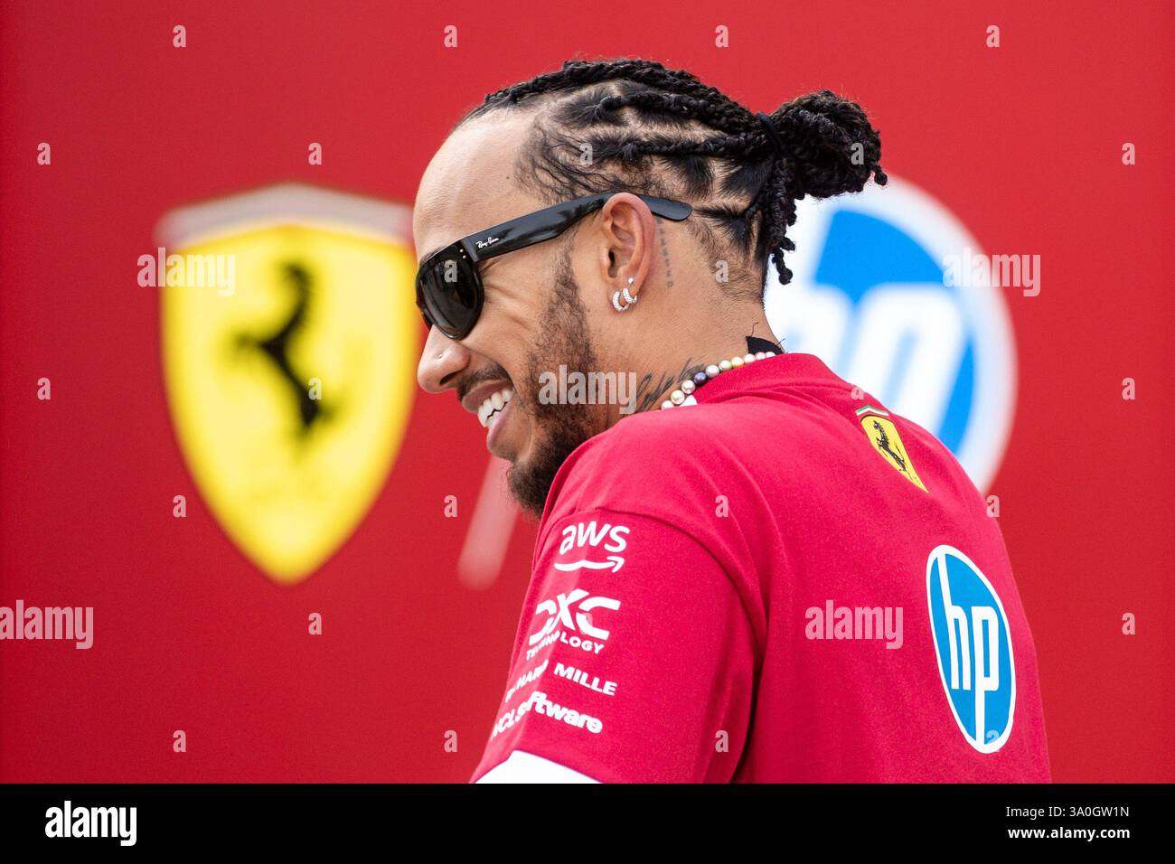 Sakhir, Bahrain. 26-28. Februar 2025. FIA F1-Weltmeisterschaft 2025. Test Vor Der Saison. Lewis Hamilton, Ferrari. Stockfoto