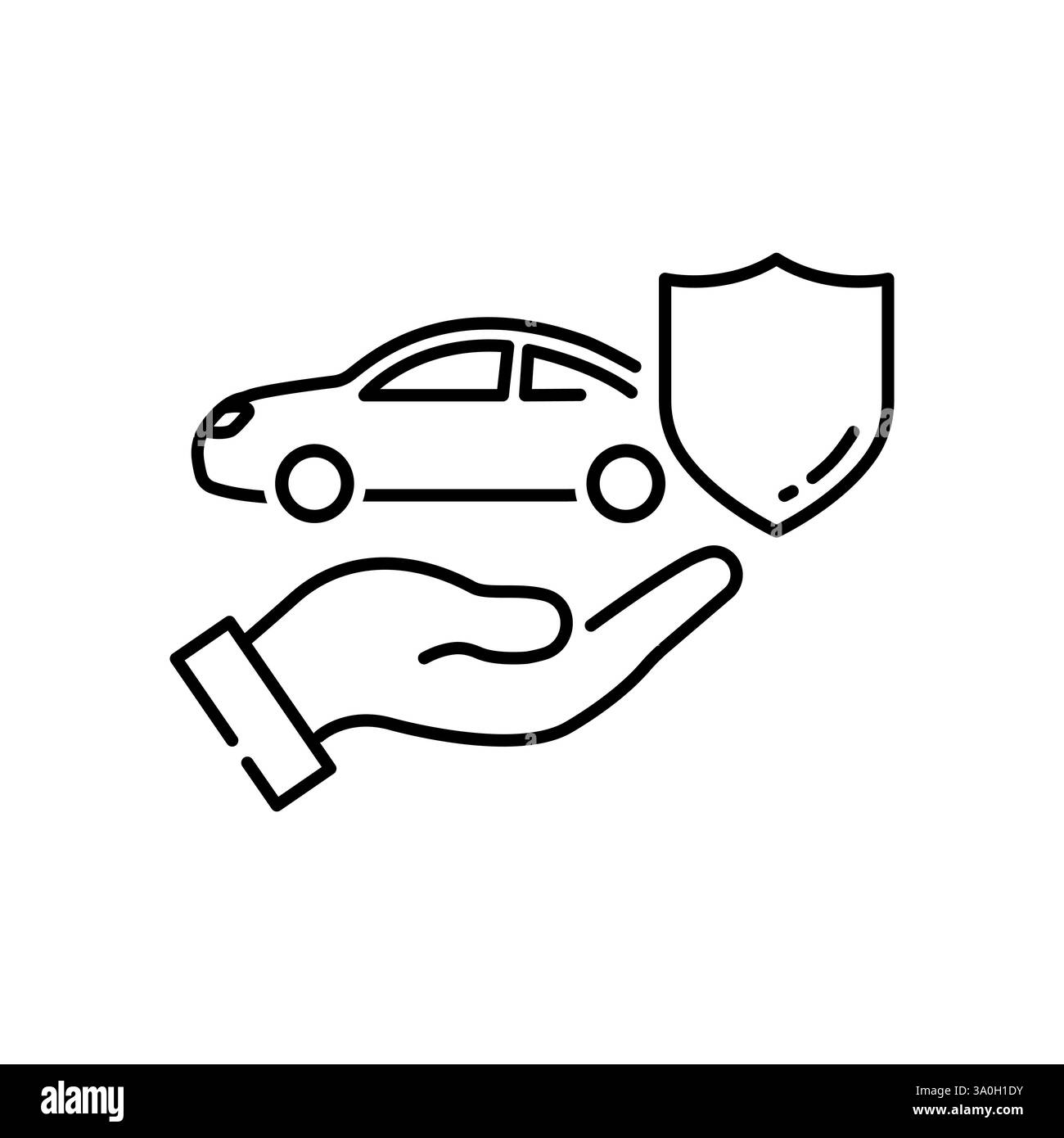 Symbol für Autoschutz-Versicherung. Auto-Sicherheitssymbol. Einfache Transport Vektor-Illustration Unfallkonzept Design Element Grafik Stock Vektor
