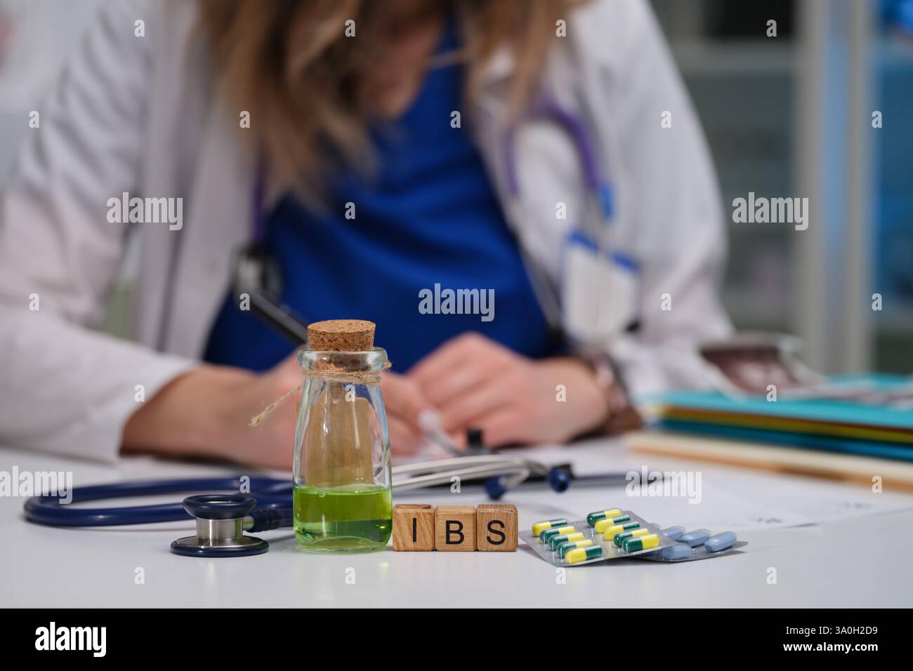 Eine umfassende medizinische Beratung zu IBS, zusammen mit Behandlungsoptionen, die heute verfügbar sind Stockfoto