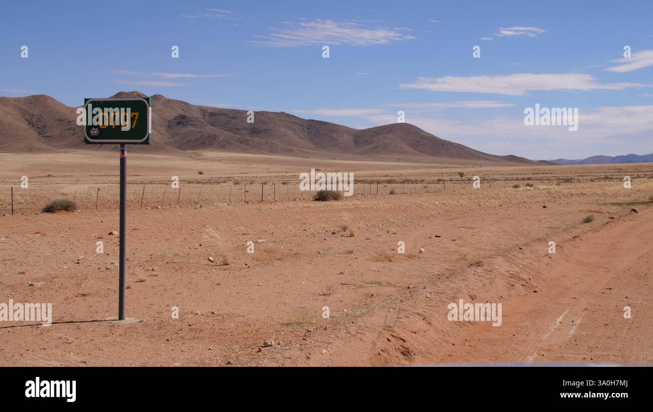 D707-Schild in Namibia Stockfoto