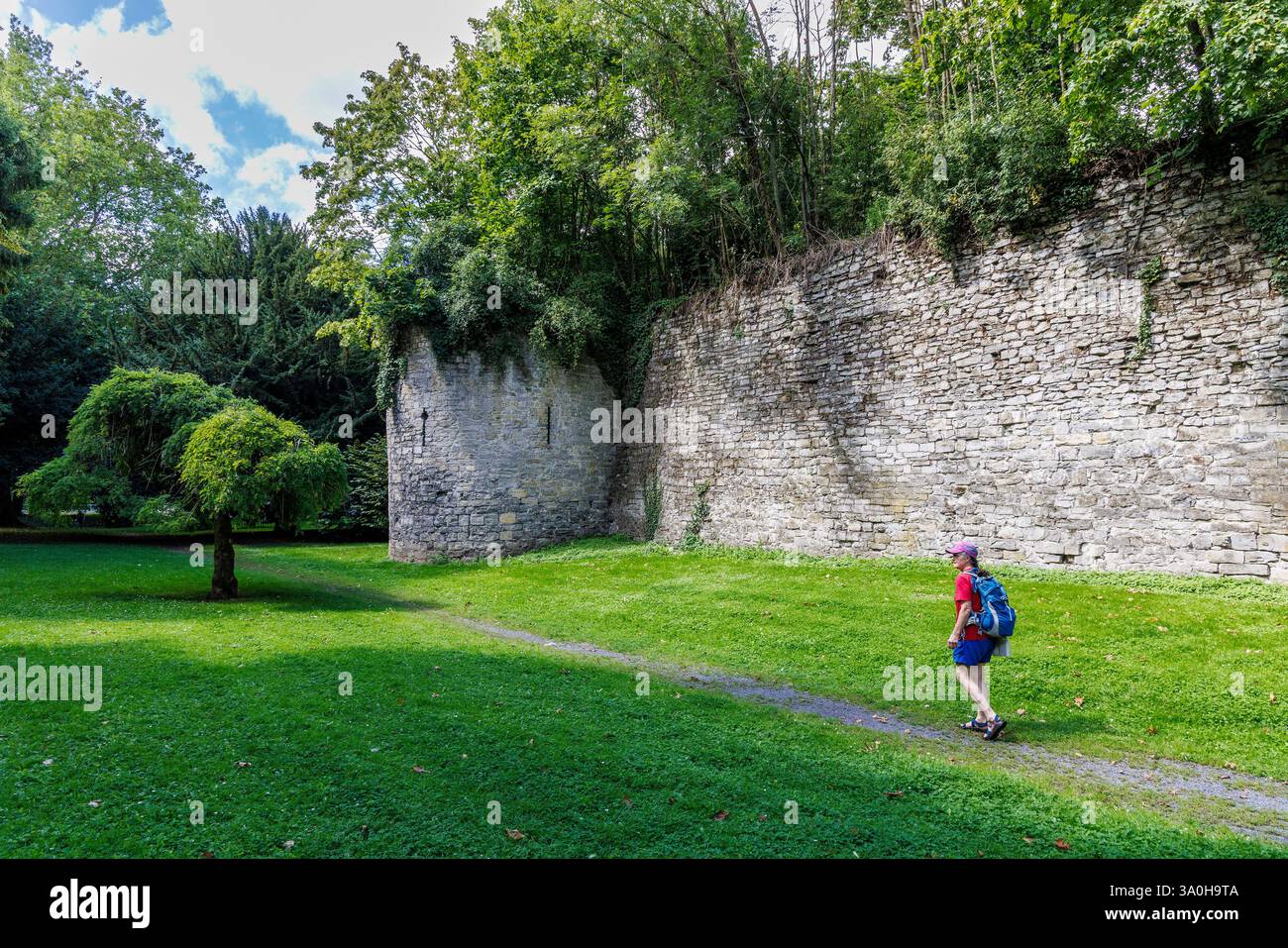 Alte Stadtmauer, Tournai, Belgien Stockfoto