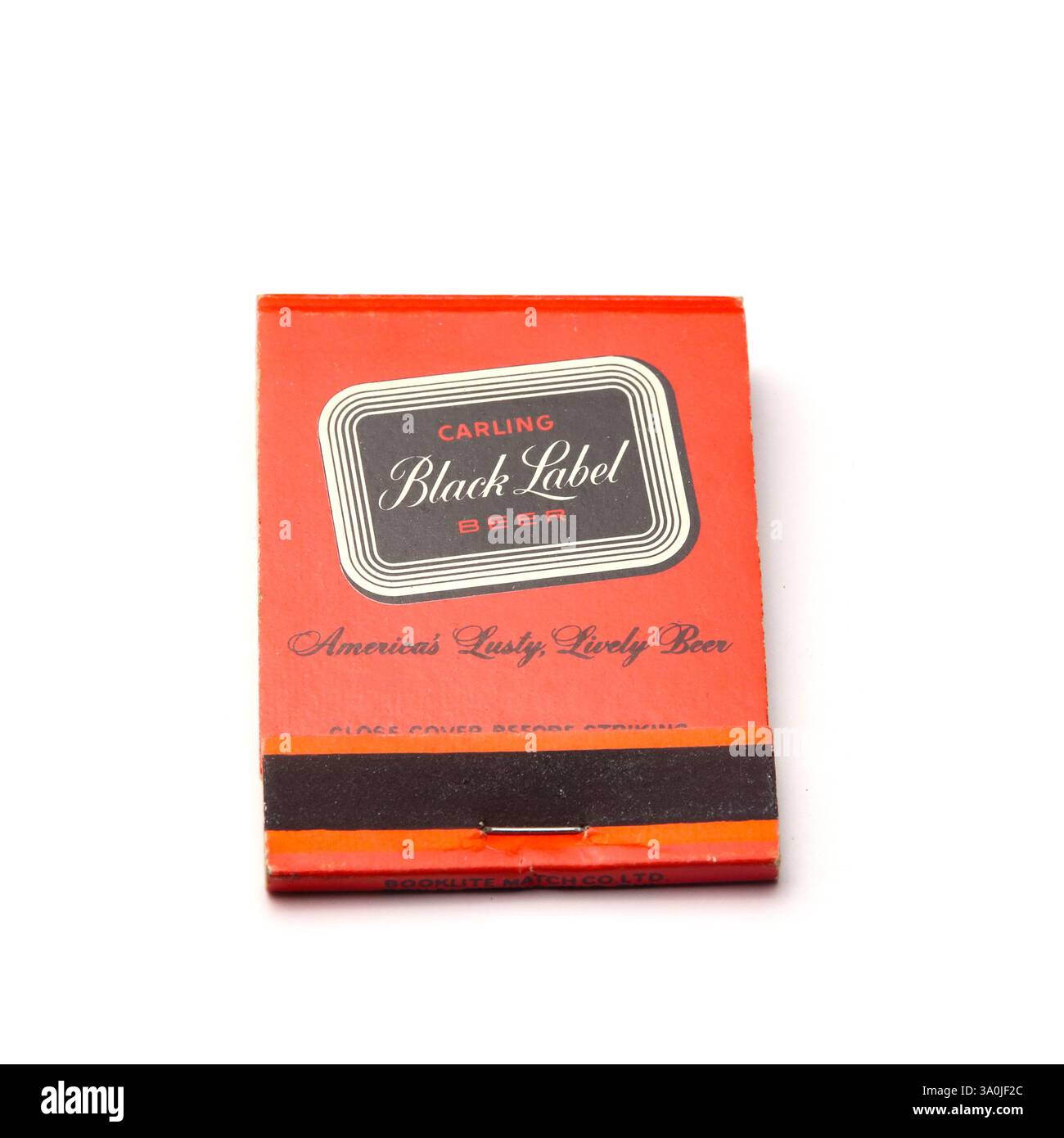 Carling Black Label Beer, Streichholzstiche aus den 1960er Jahren. Stockfoto