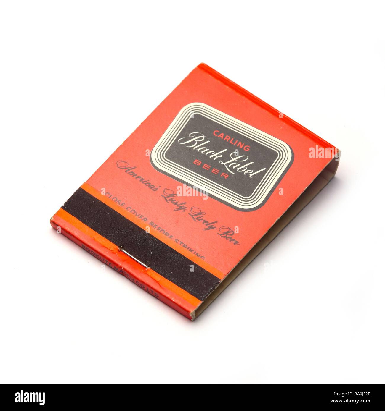 Carling Black Label Beer, Streichholzstiche aus den 1960er Jahren. Stockfoto