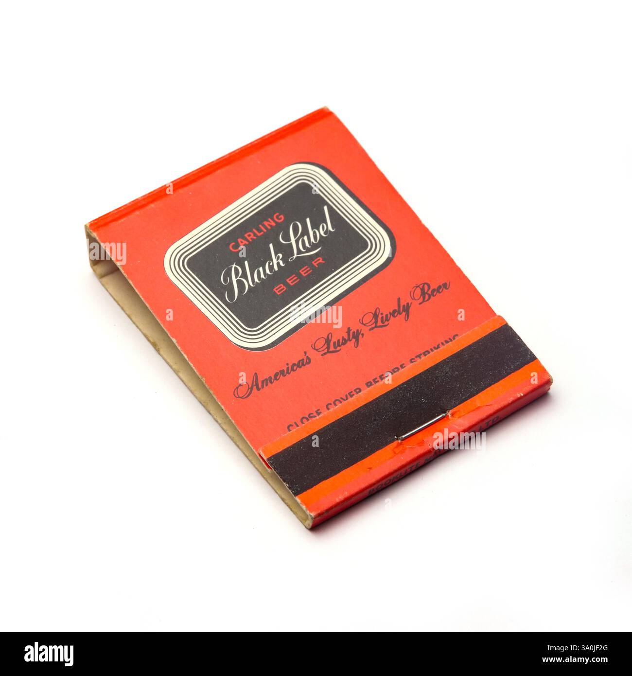 Carling Black Label Beer, Streichholzstiche aus den 1960er Jahren. Stockfoto