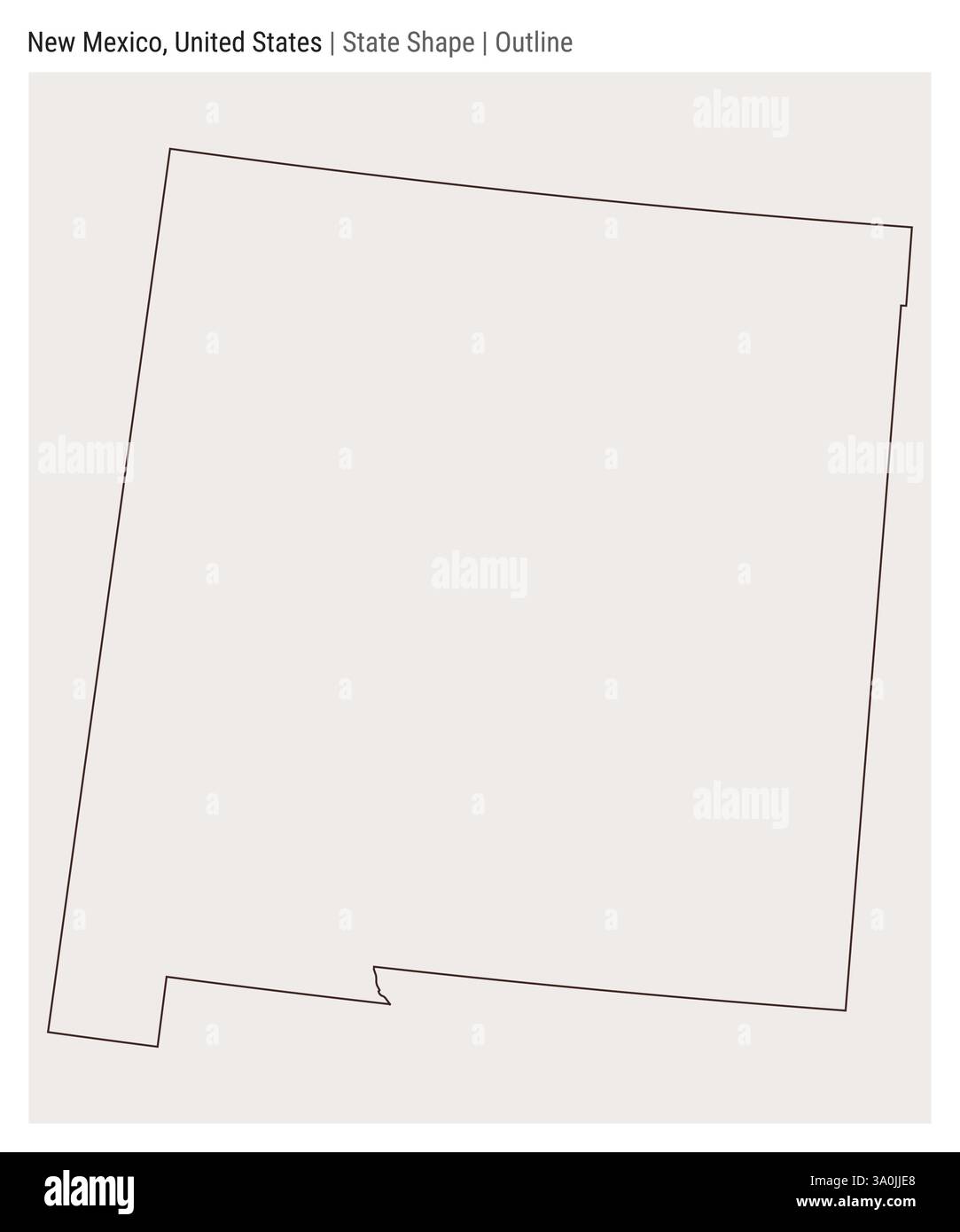 New Mexico, Usa. Einfache Vektordarstellung. Statusform. Umrissstil. Grenze zu New Mexico. Vektorabbildung. Stock Vektor
