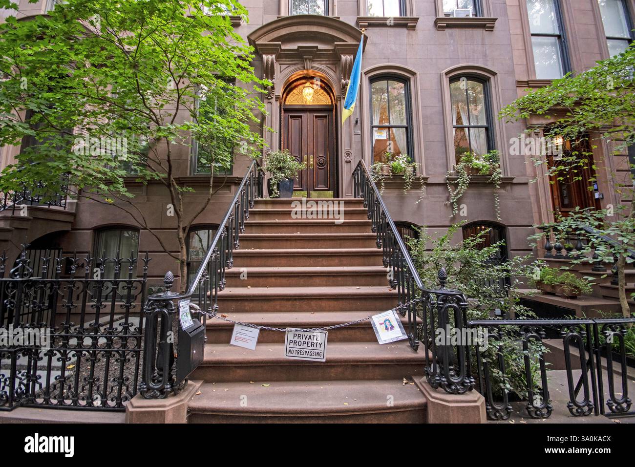 Wohnung von Carrie Bradshaw (Sarah Jessica Parker) in der Fernsehserie Sex and the City, 66 Perry St, Greenwich Village, Manhattan, New York, USA Stockfoto