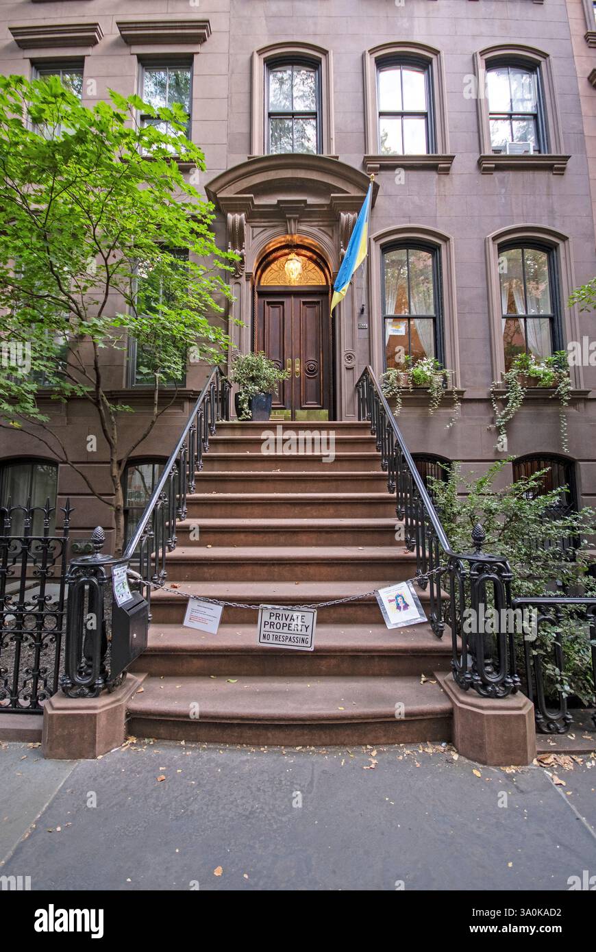 Wohnung von Carrie Bradshaw (Sarah Jessica Parker) in der Fernsehserie Sex and the City, 66 Perry St, Greenwich Village, Manhattan, New York, USA Stockfoto