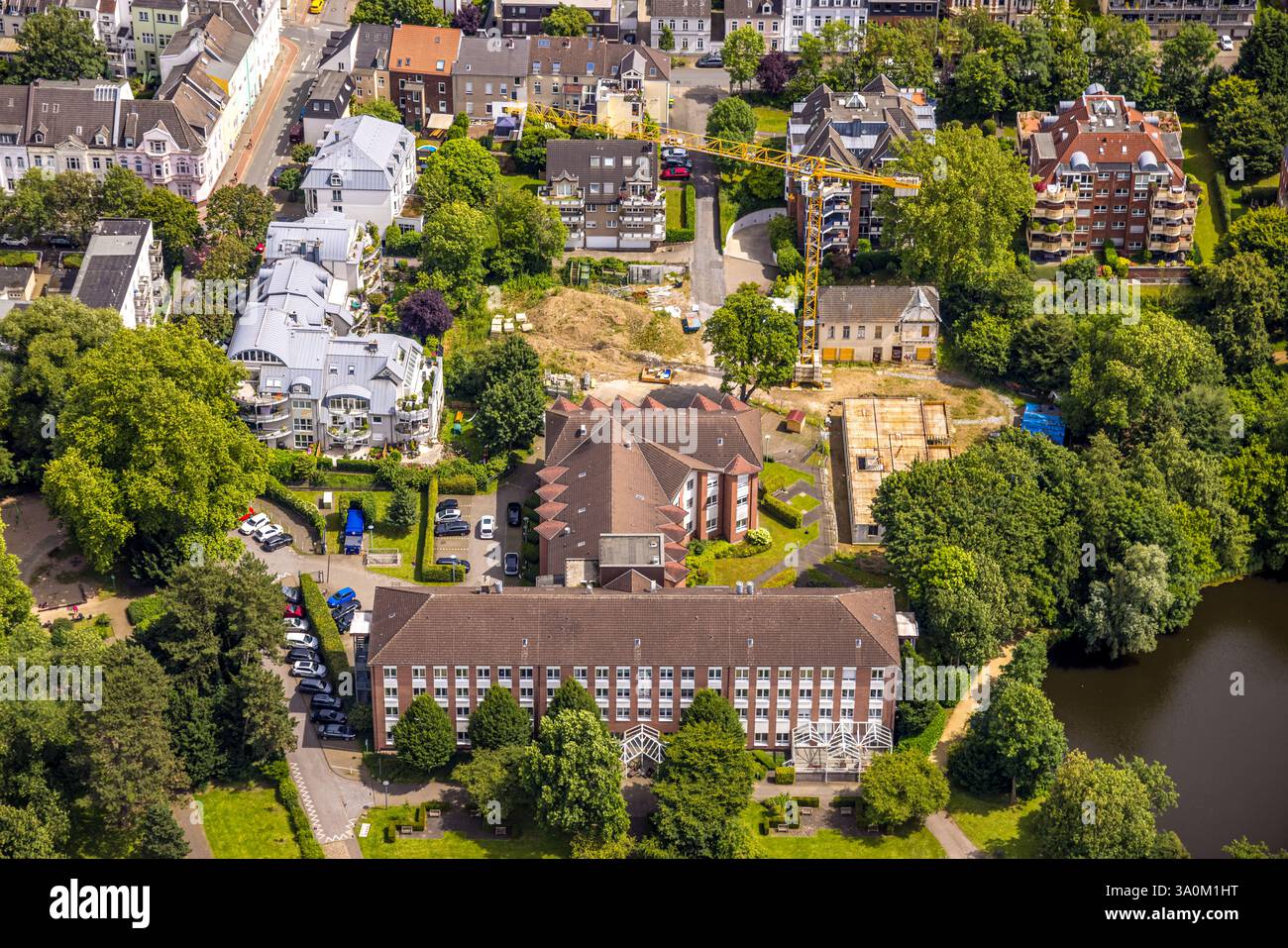 Luftaufnahme, Franziskushaus Altersheim, Baustelle an der Dohne Straße, Alte Troostsche Weberei, J. Caspar Troost Textilfabrik, Altstadt I - Sü Stockfoto