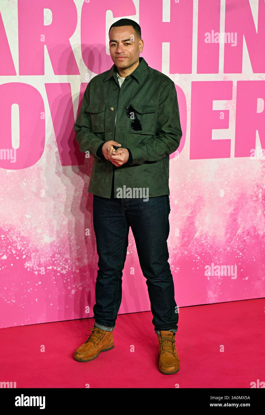 LONDON, ENGLAND – 4. MÄRZ: Ben Bailey Smith nimmt am 4. März 2025 in London an der Marching Powder World Premiere auf dem Cineworld Leicester Square Teil. (Foto von 李世惠/siehe Li/Picture Capital) Credit: Siehe Li/Picture Capital/Alamy Live News Stockfoto