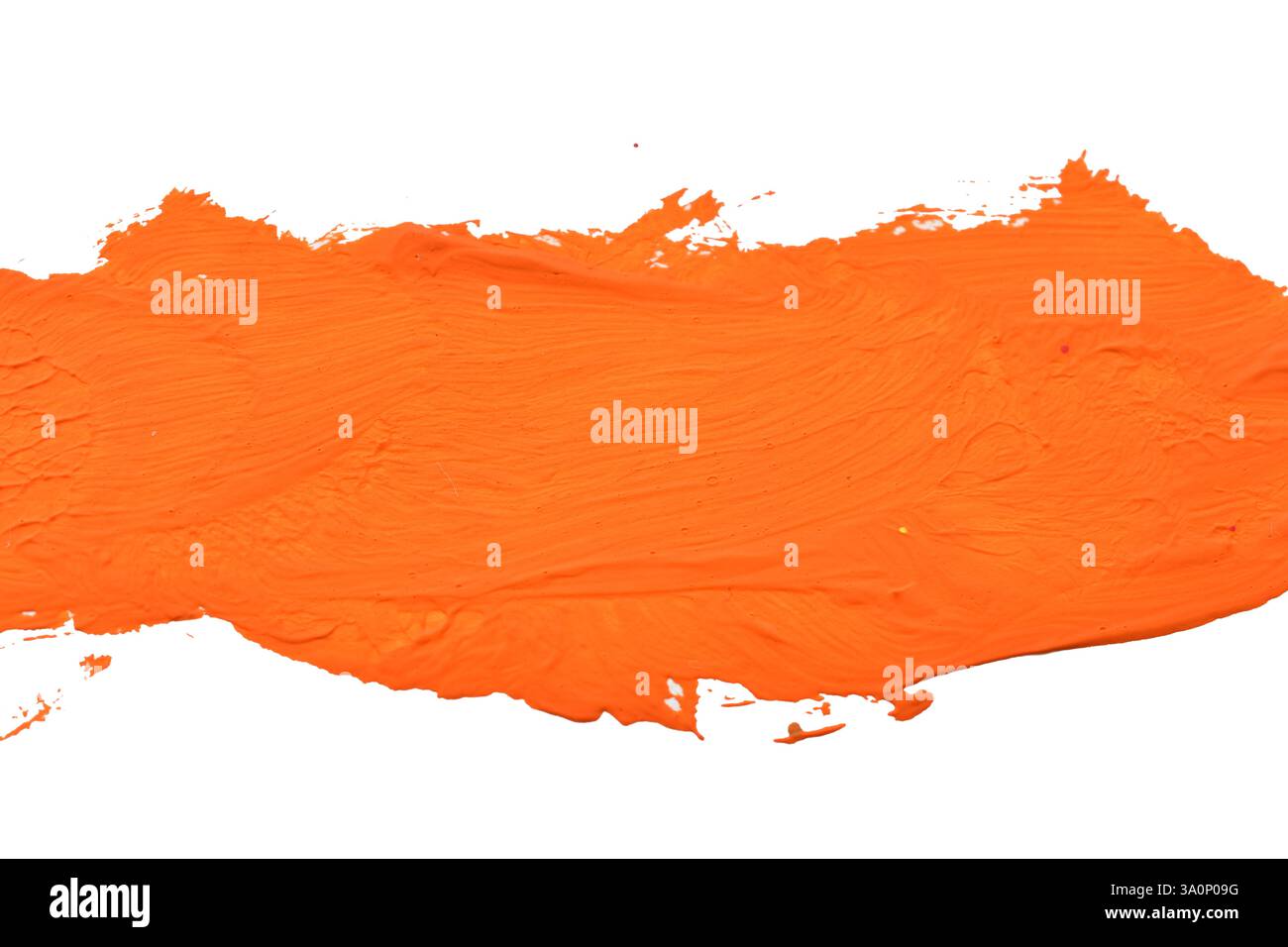 Ein formloser Streifen Aquarellfarbe auf weißem Hintergrund. Stockfoto