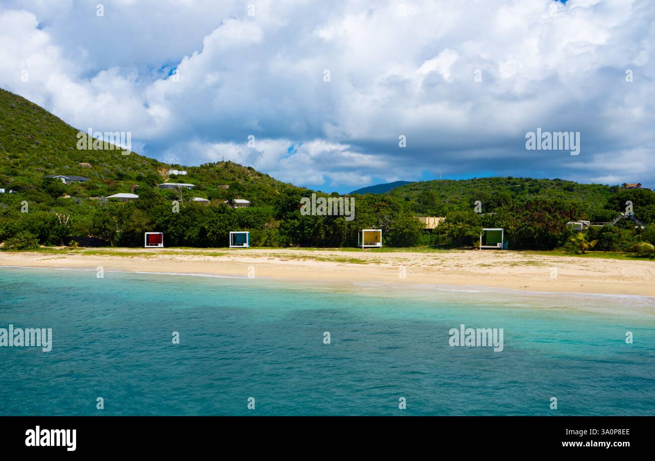 Wir Nähern Uns Virgin Gorda Ferry Docs Stockfoto