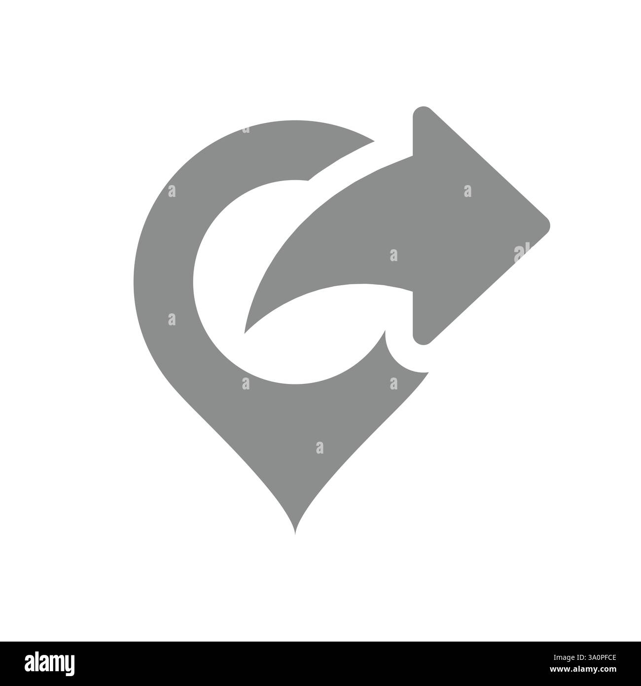 Symbol für Position und Richtungsvektor freigeben. PIN mit Share-Zeichen zuordnen. Stock Vektor