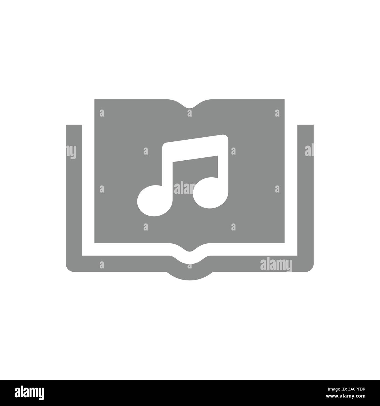 Hörbuch mit Notenvektorsymbol. Einfaches Symbol für Hörbuch. Stock Vektor