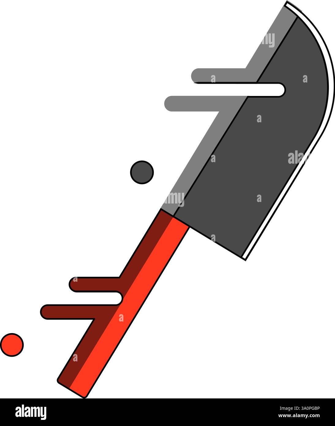 Cleaver Messer in Bewegung minimalistische Vektor-Illustration Stockfoto