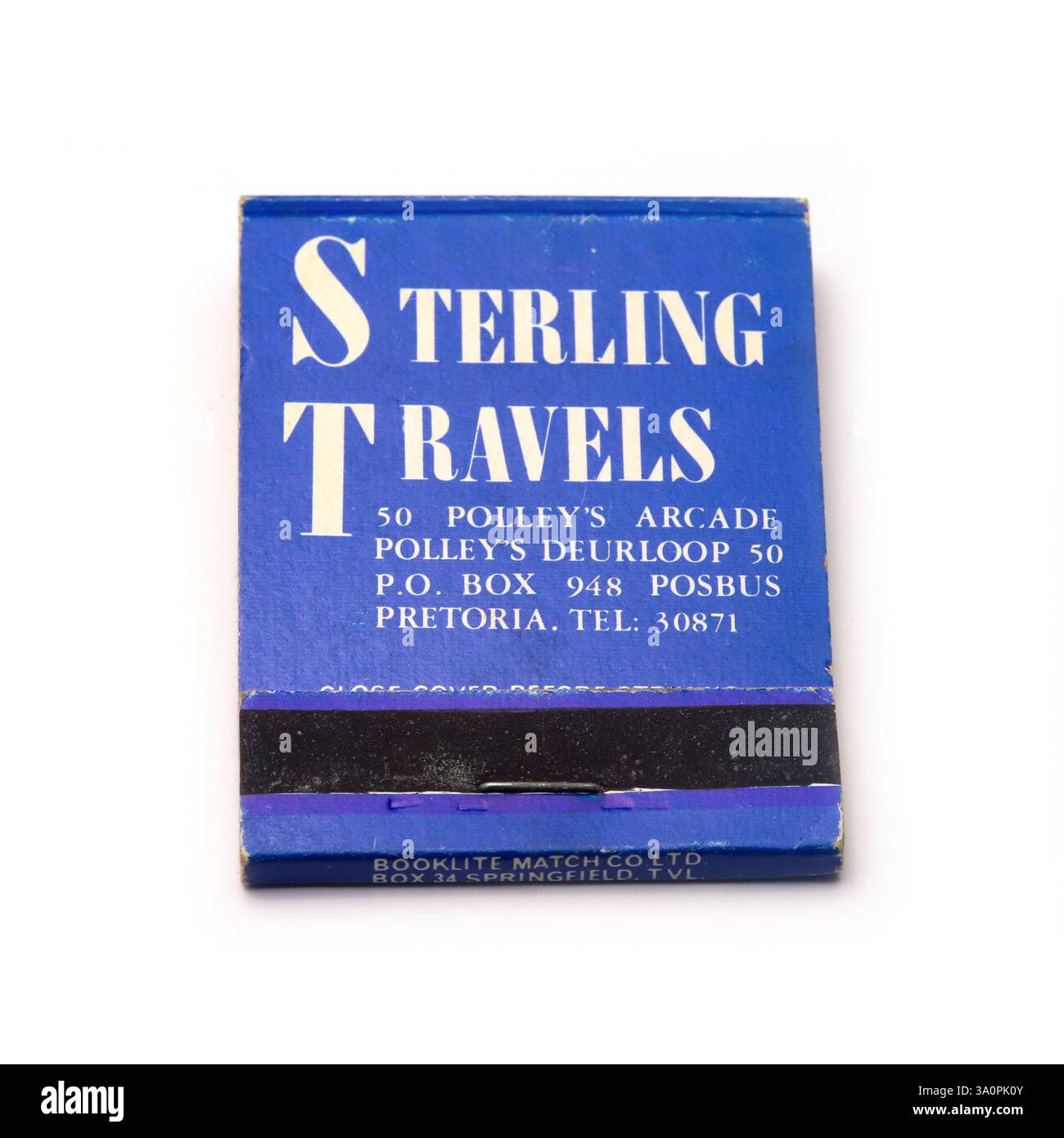 Sterling Travels Vintage Matches Matchbook. Stockfoto