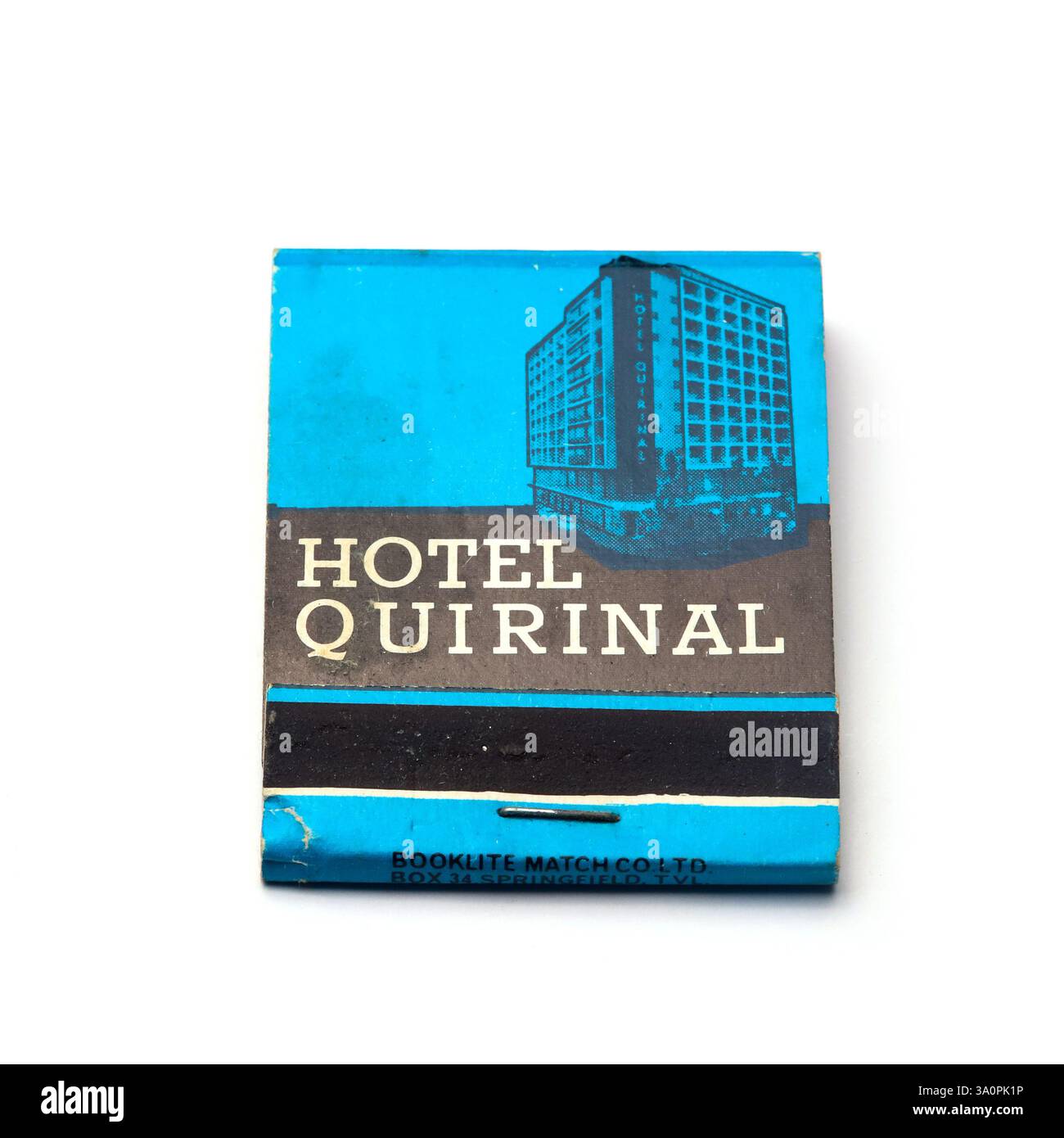 Klassische Streichhölzer aus dem Hotel Quirinal, Johannesburg, Südafrika. Stockfoto