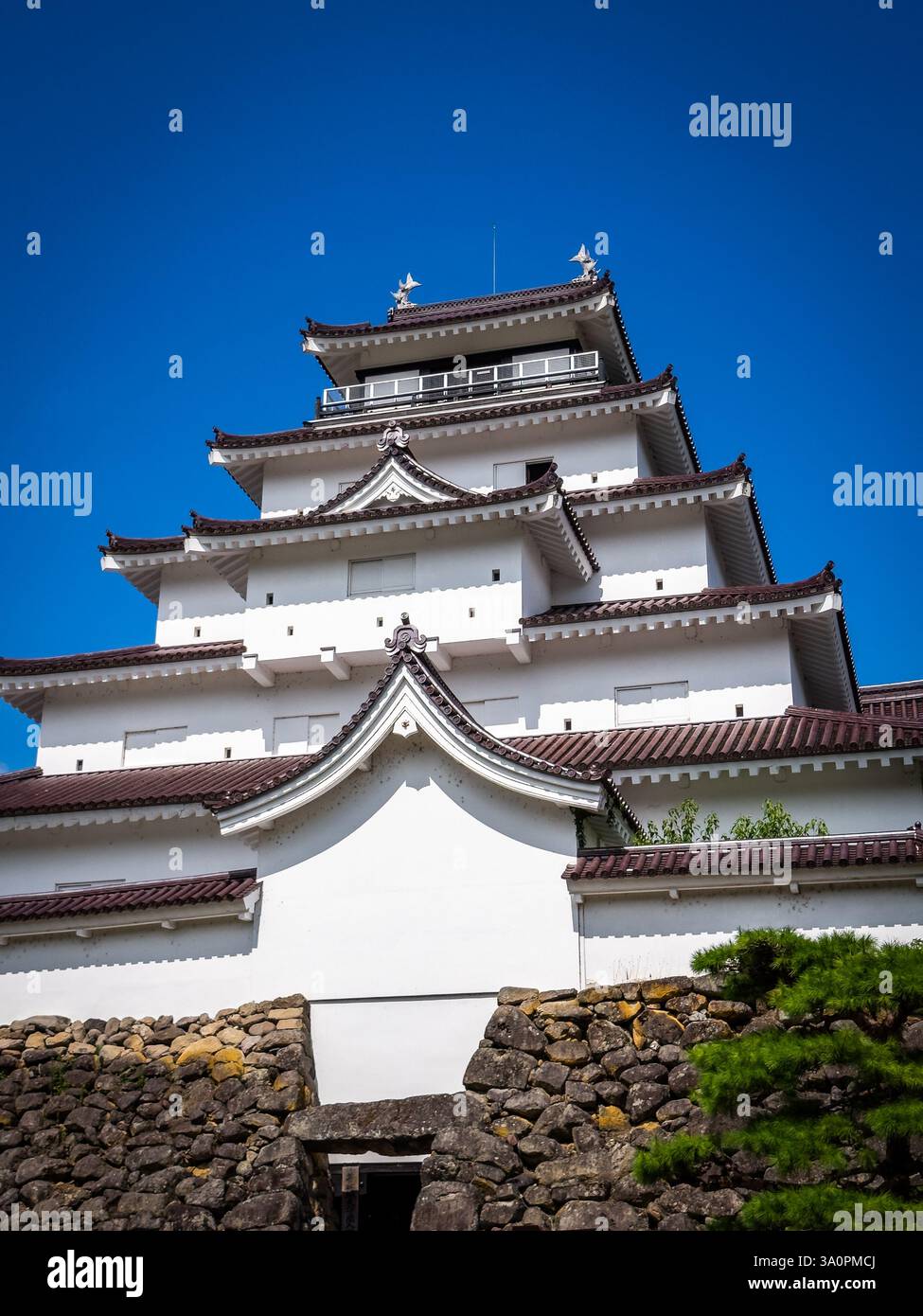 Schloss Tsuruga in Aizuwakamatsu, Fukushima, Japan Stockfoto