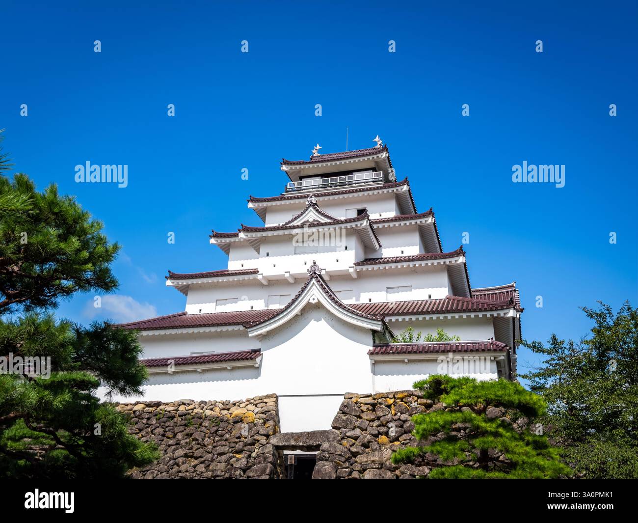 Schloss Tsuruga in Aizuwakamatsu, Fukushima, Japan Stockfoto