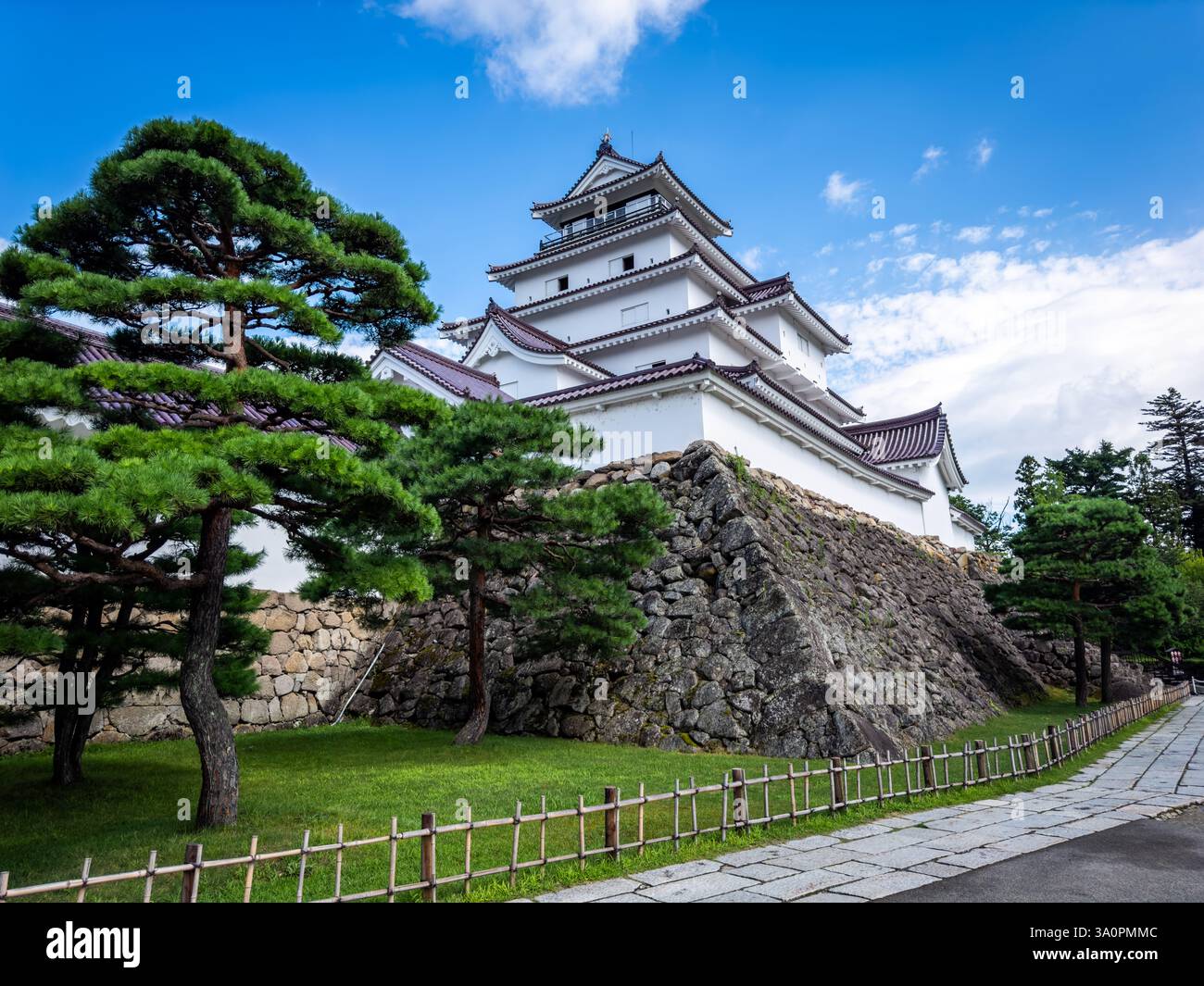 Schloss Tsuruga in Aizuwakamatsu, Fukushima, Japan Stockfoto