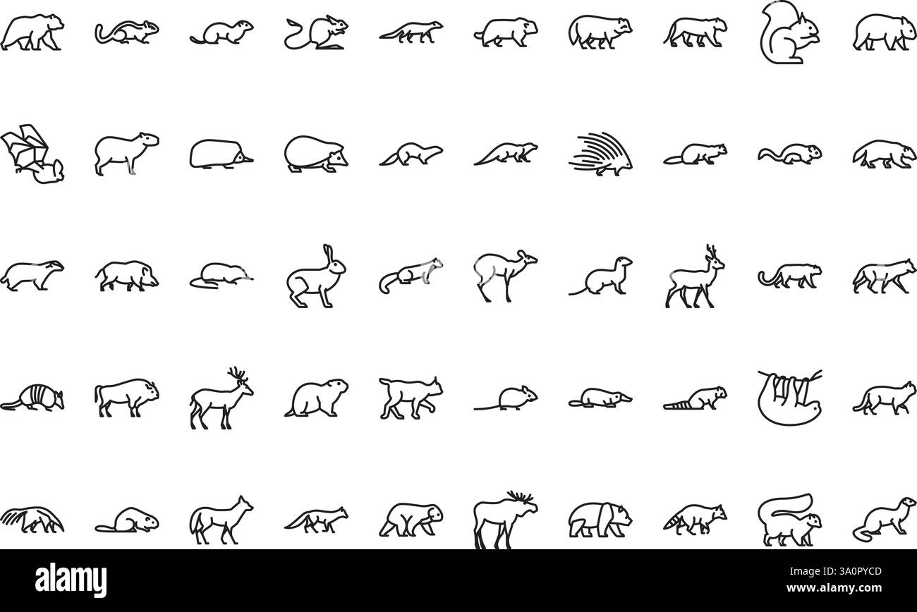 Hochwertige Sammlung von Vektorsymbolen mit editierbarer Kontur. Ideal für professionelle und kreative Projekte. Stock Vektor