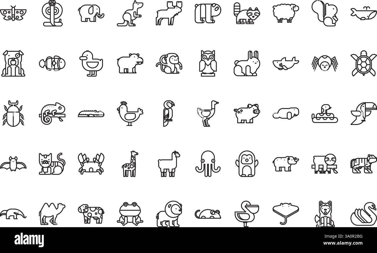 Hochwertige Sammlung von Vektorsymbolen mit editierbarer Kontur. Ideal für professionelle und kreative Projekte. Stock Vektor